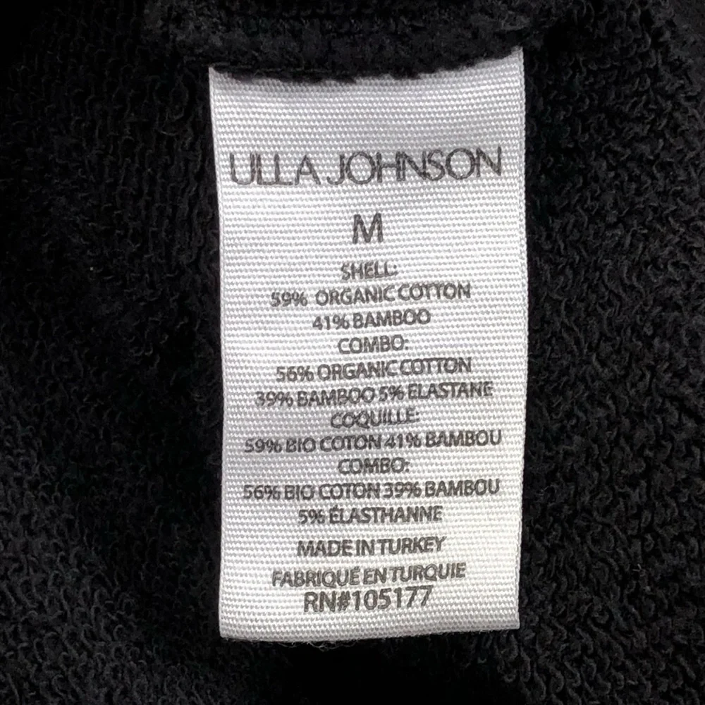 Ulla Johnson Pilar Pullover Sweatshirt Women's Size Medium Black Puff Sleeve - Picture 5 of 9
